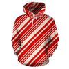 Print Pattern Candy Cane Men Women Pullover Hoodie-grizzshop