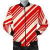 Print Pattern Candy Cane Men's Bomber Jacket-grizzshop