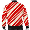 Print Pattern Candy Cane Men's Bomber Jacket-grizzshop