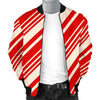 Print Pattern Candy Cane Men's Bomber Jacket-grizzshop