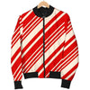 Print Pattern Candy Cane Men's Bomber Jacket-grizzshop