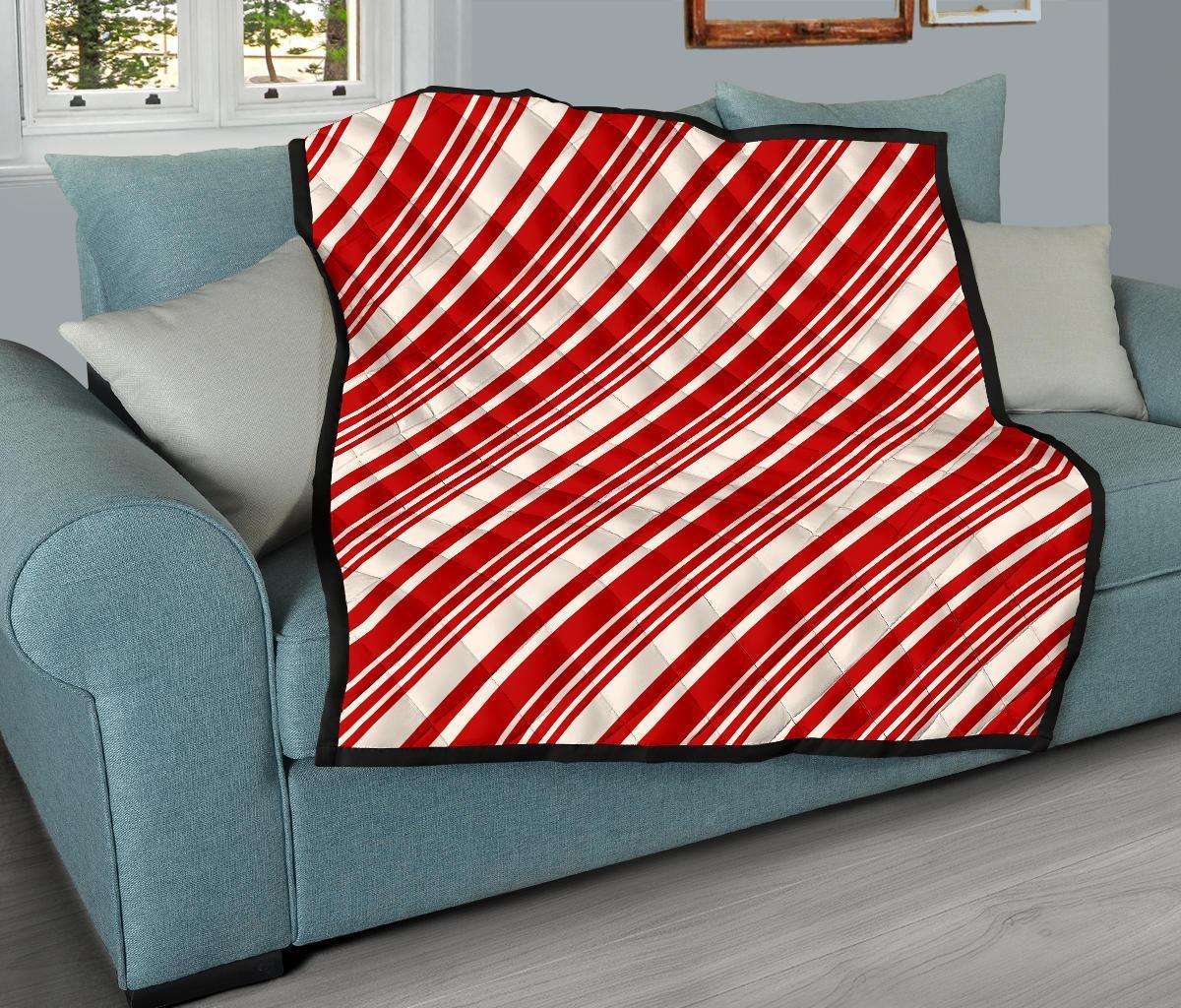 Print Pattern Candy Cane Quilt-grizzshop