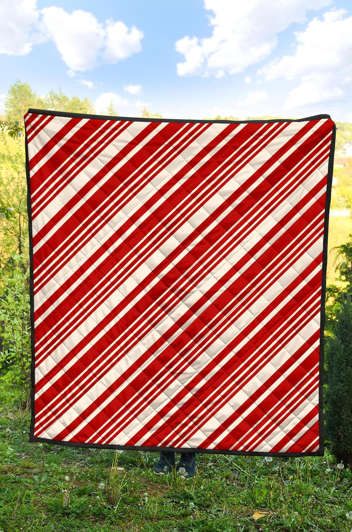 Print Pattern Candy Cane Quilt-grizzshop