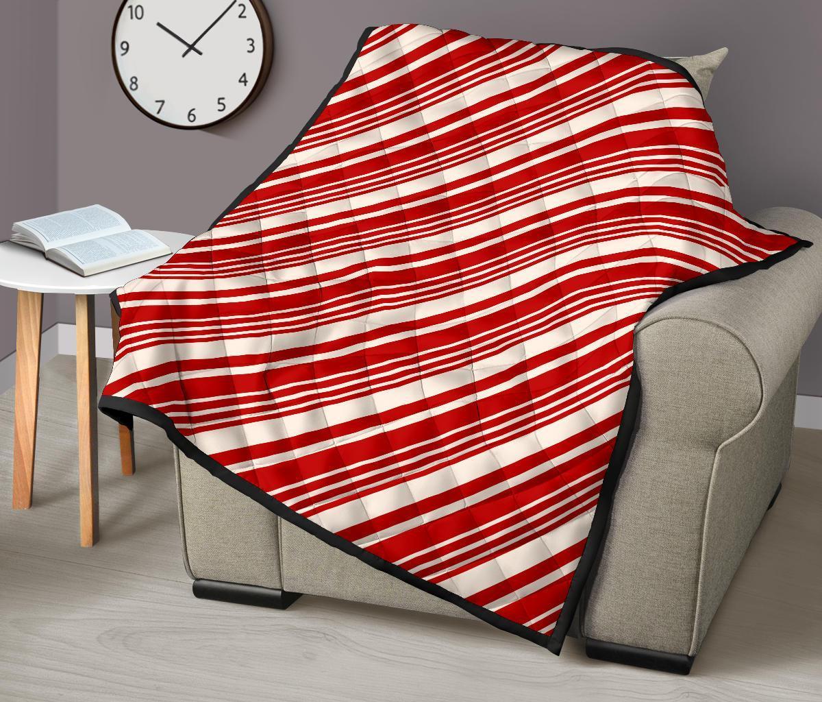 Print Pattern Candy Cane Quilt-grizzshop