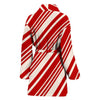 Print Pattern Candy Cane Women Long Robe-grizzshop