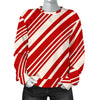 Print Pattern Candy Cane Women's Sweatshirt-grizzshop