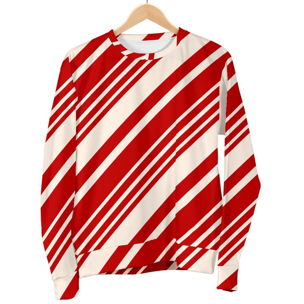 Print Pattern Candy Cane Women's Sweatshirt-grizzshop