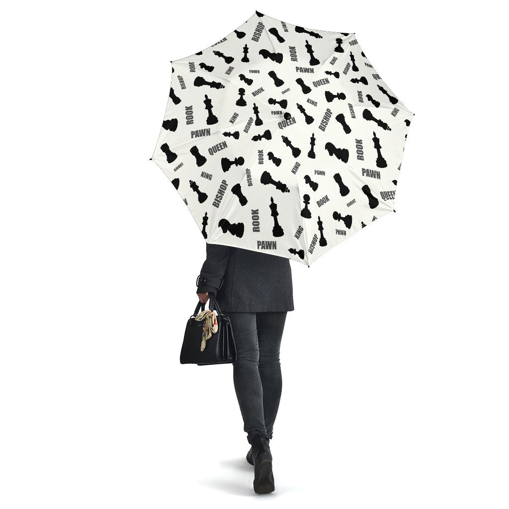 Print Pattern Chess Automatic Foldable Umbrella-grizzshop
