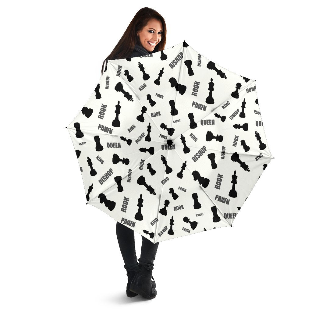Print Pattern Chess Automatic Foldable Umbrella-grizzshop