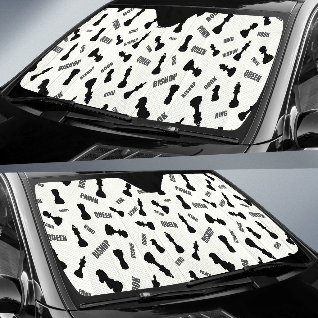 Print Pattern Chess Car Sun Shade-grizzshop