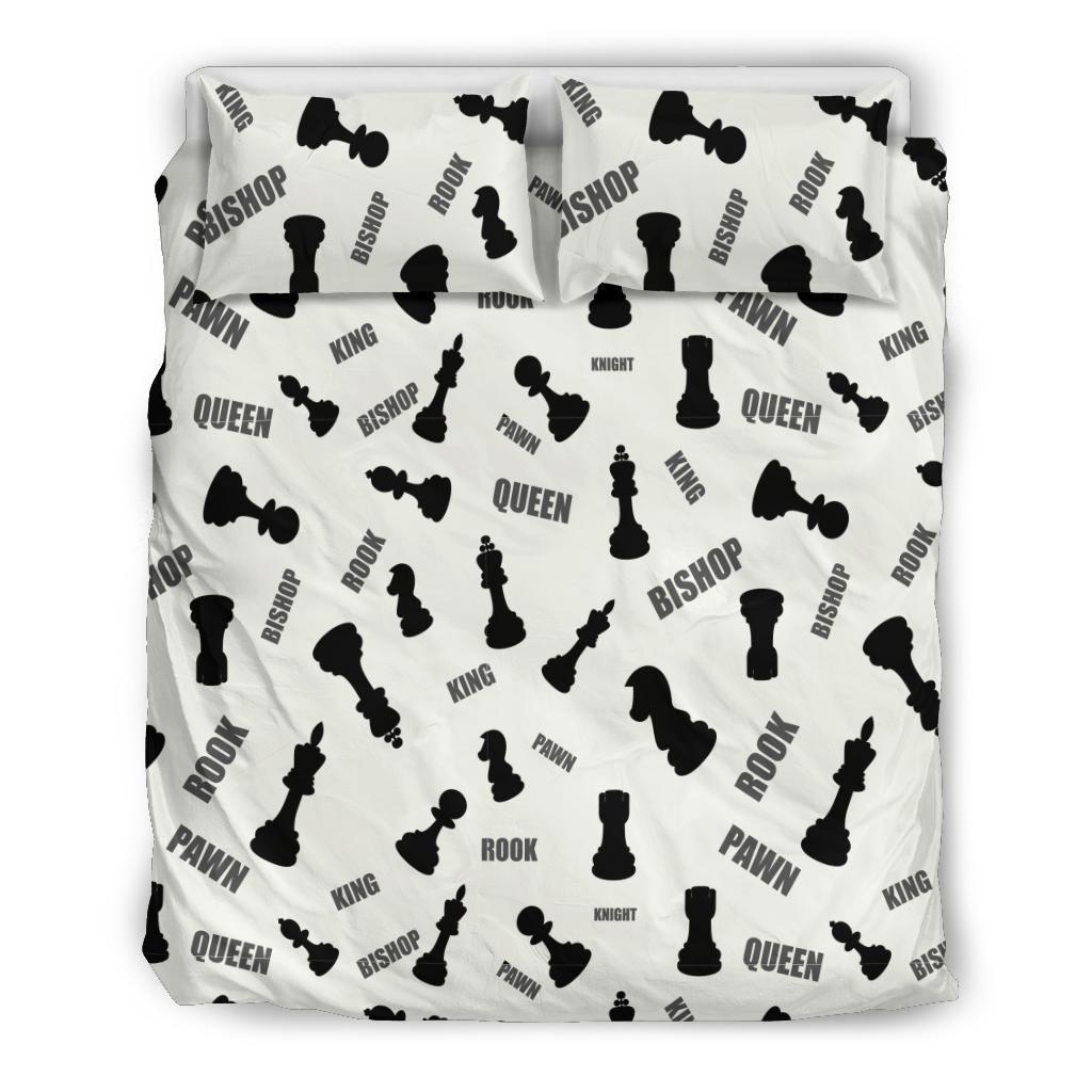 Print Pattern Chess Duvet Cover Bedding Set-grizzshop