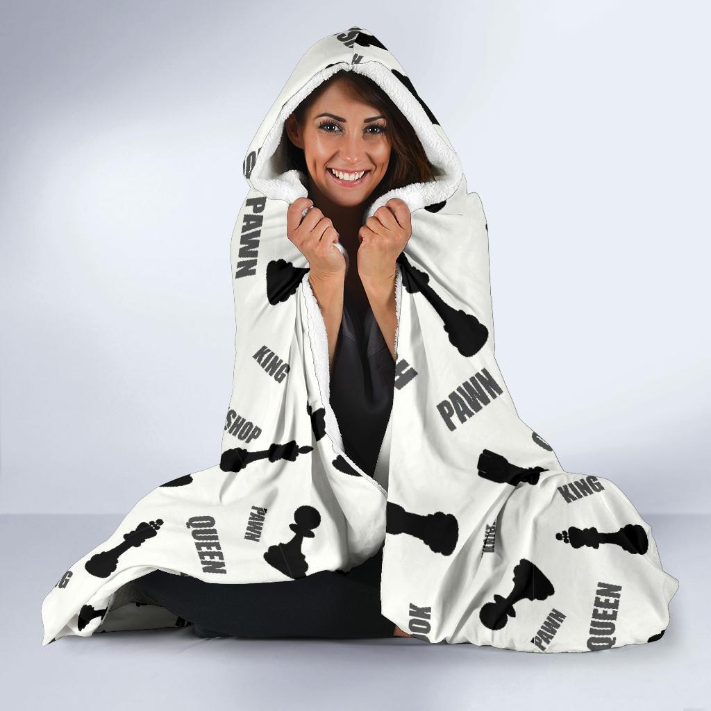 Print Pattern Chess Hooded Blanket-grizzshop