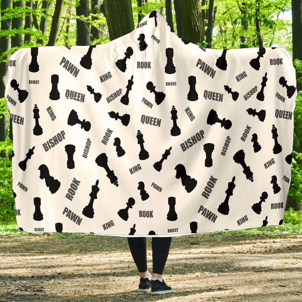 Print Pattern Chess Hooded Blanket-grizzshop