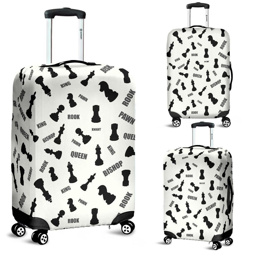 Print Pattern Chess Luggage Cover Protector-grizzshop