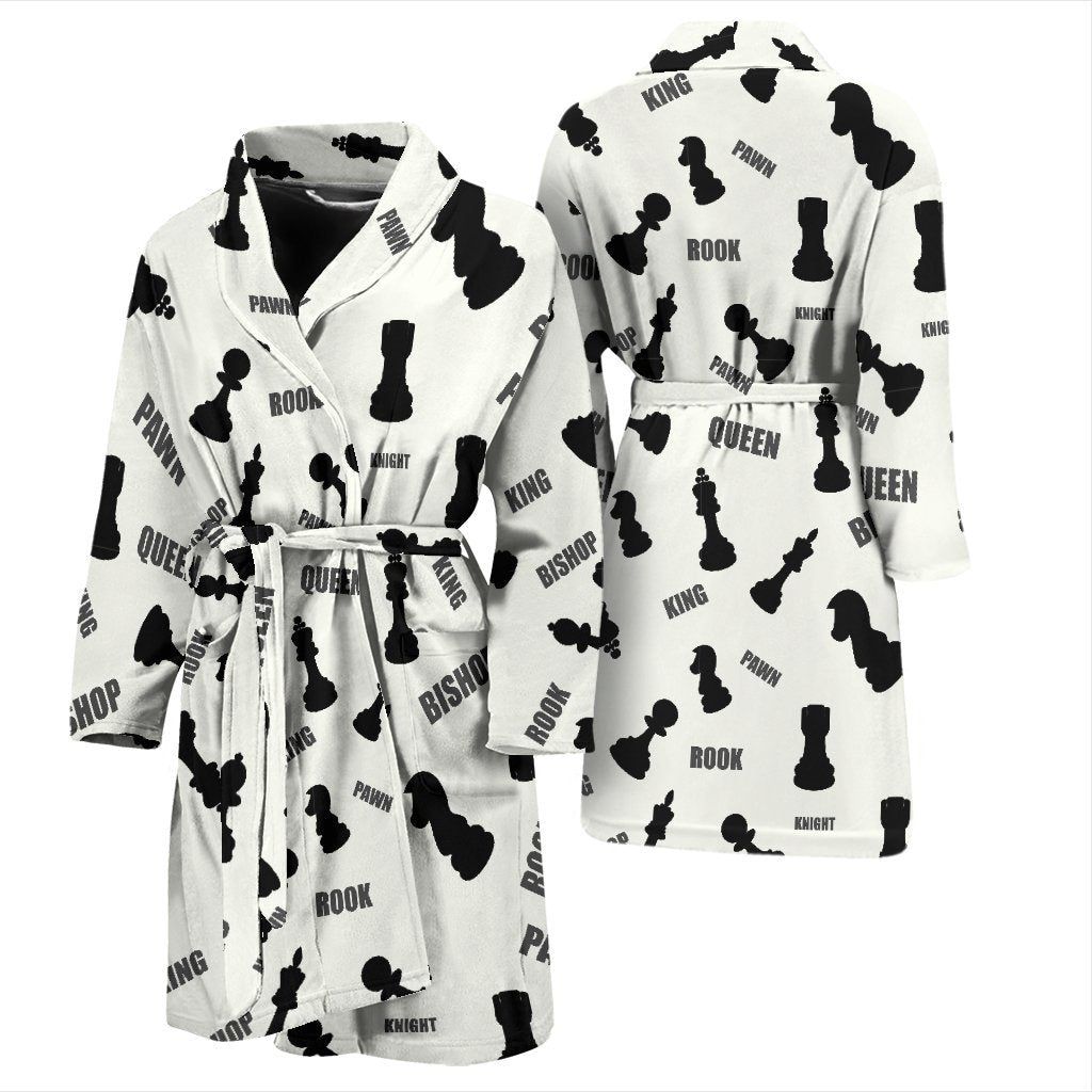 Print Pattern Chess Men Long Robe-grizzshop