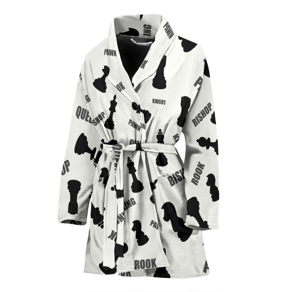 Print Pattern Chess Women Long Robe-grizzshop