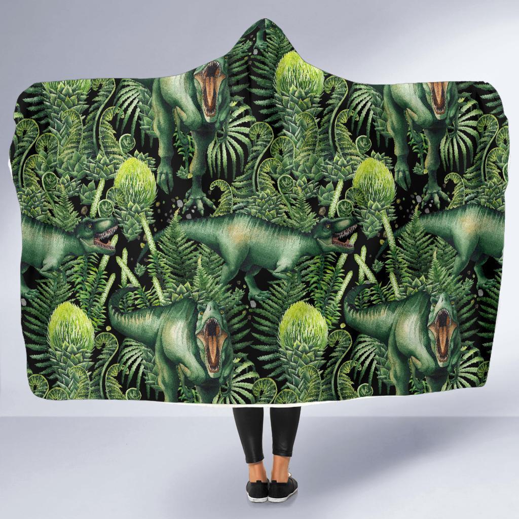 Print Pattern Dinosaur T rex Hooded Blanket-grizzshop