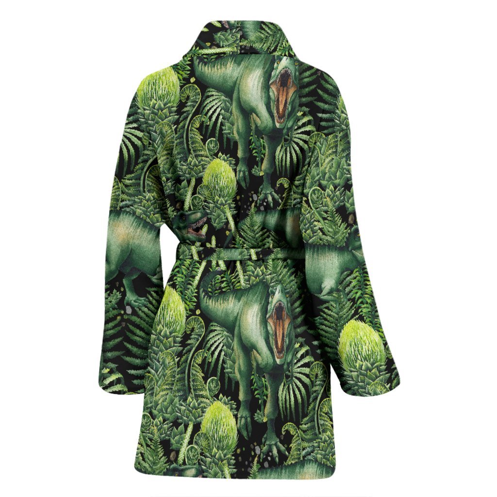 Print Pattern Dinosaur T rex Pattern Print Women Long Robe-grizzshop