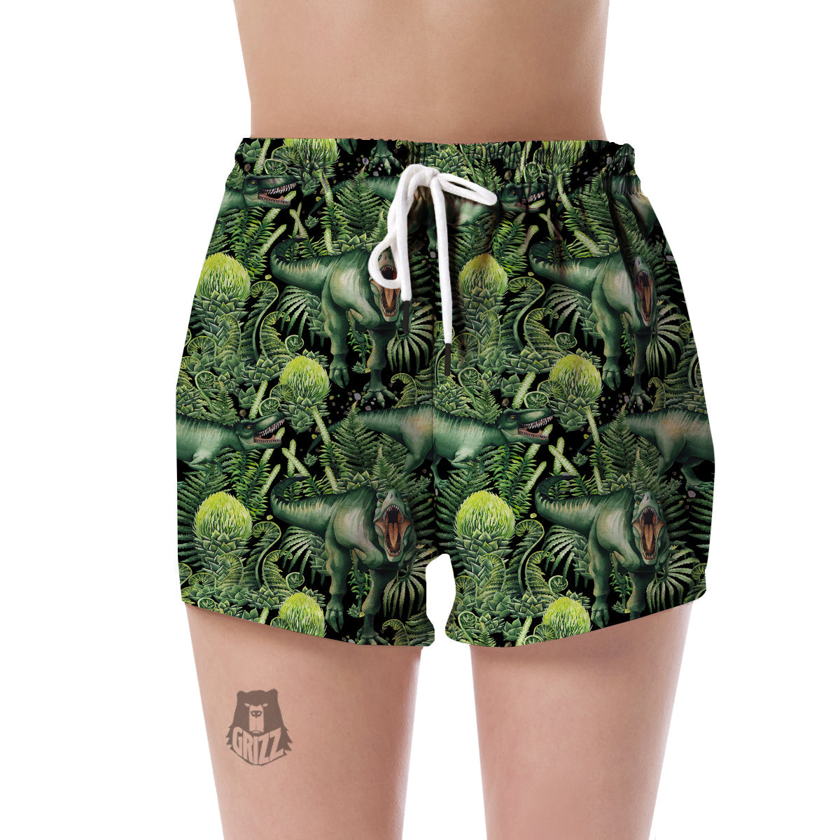 Print Pattern Dinosaur T rex Women's Shorts-grizzshop