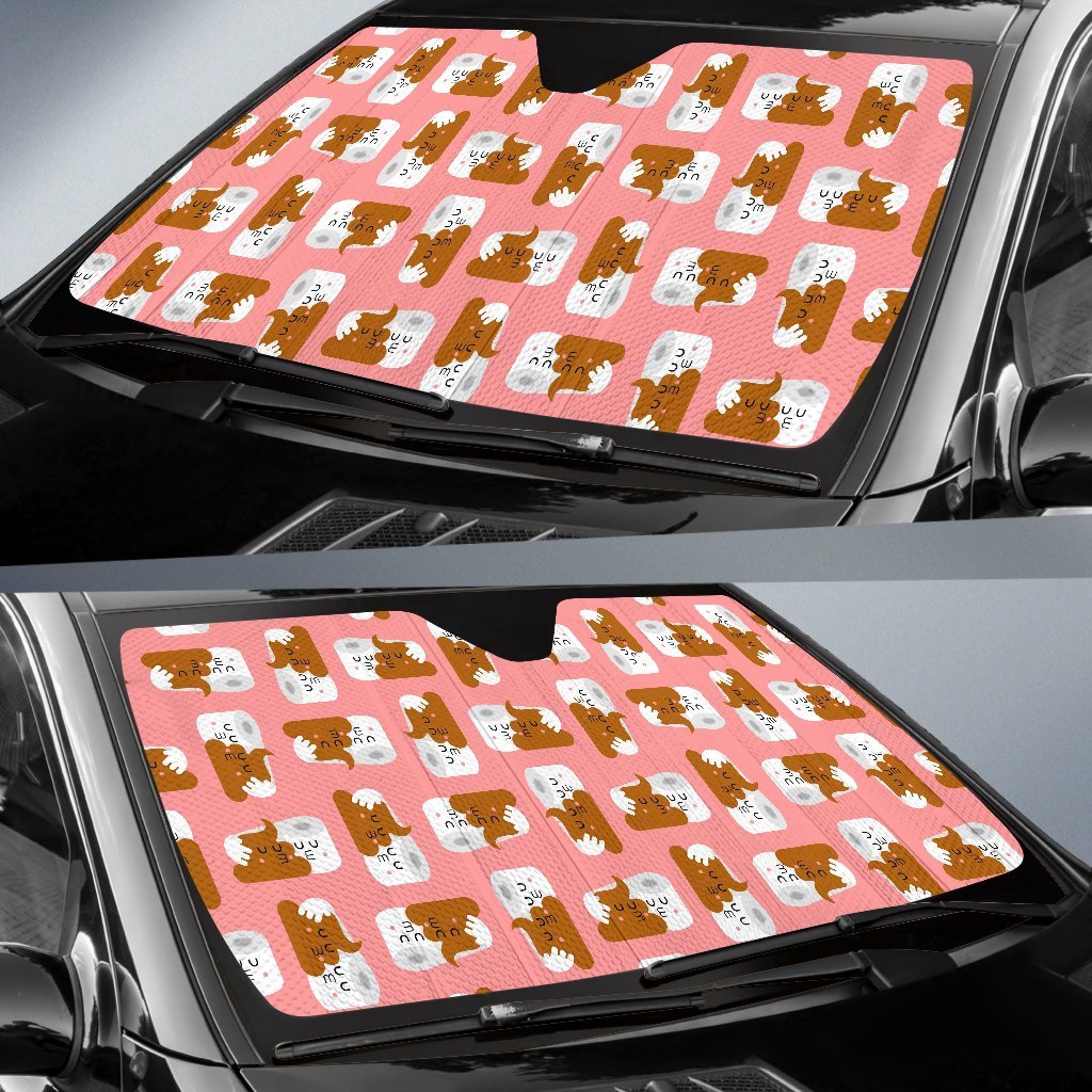 Print Pattern Emoji Poop Car Sun Shade-grizzshop