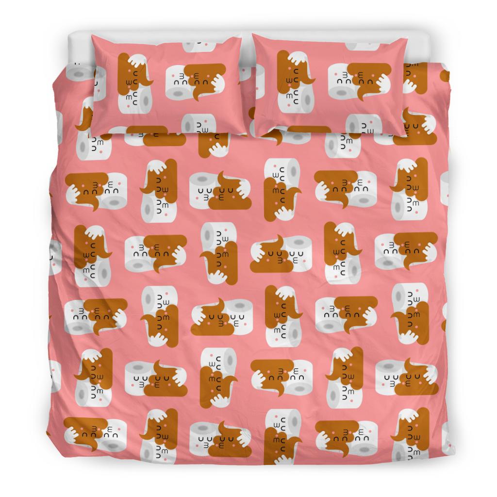 Print Pattern Emoji Poop Duvet Cover Bedding Set-grizzshop