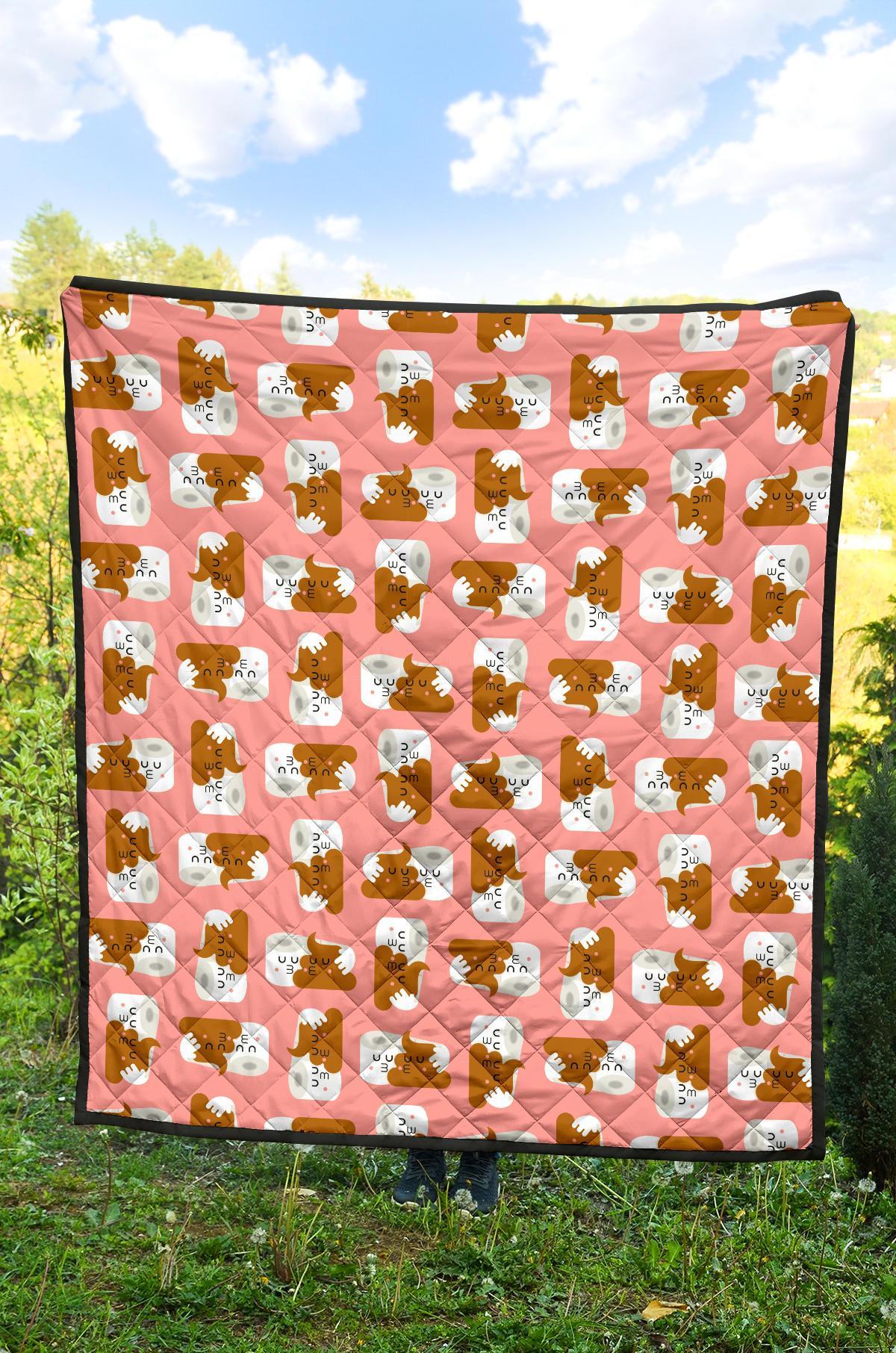 Print Pattern Emoji Poop Quilt-grizzshop