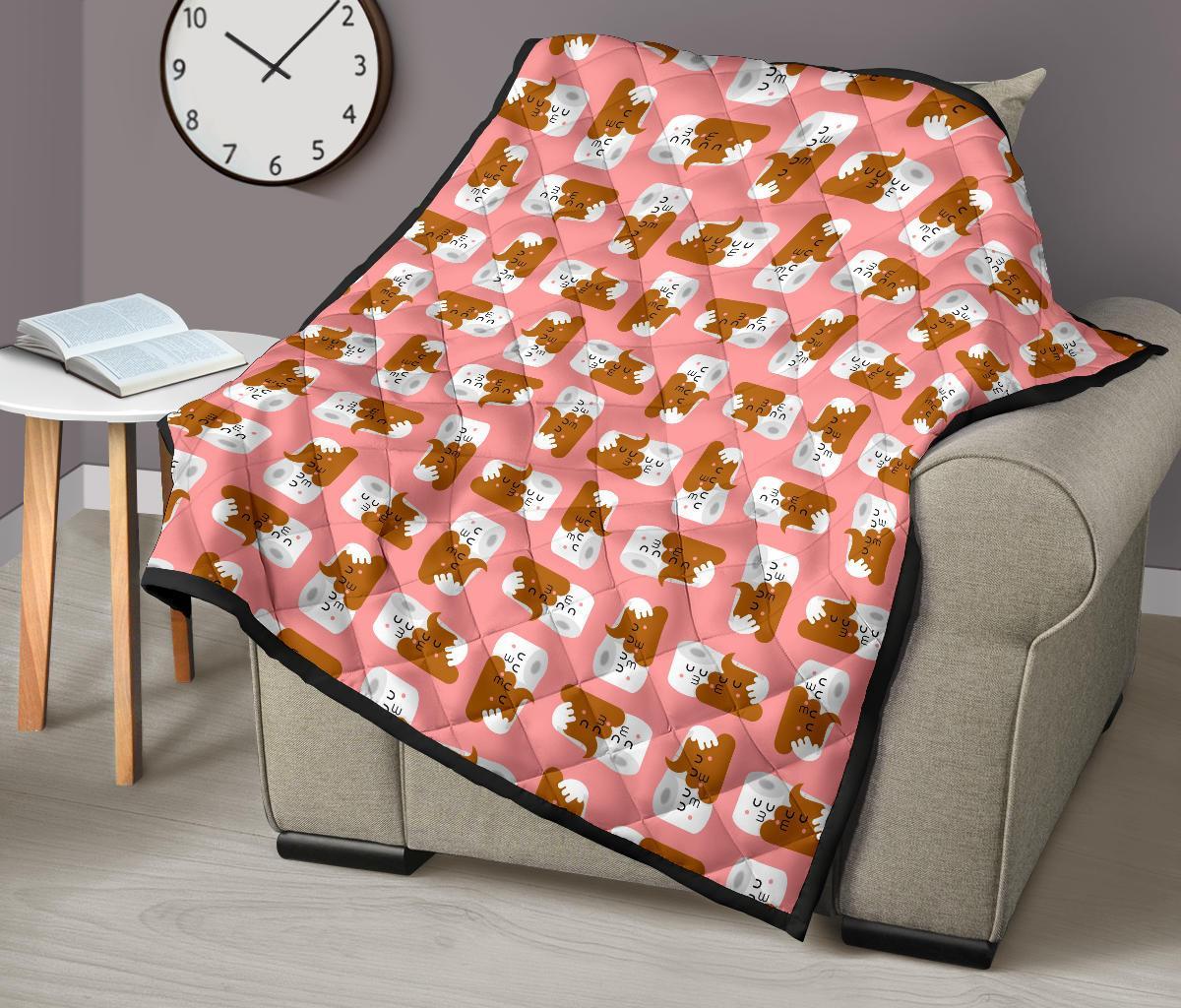 Print Pattern Emoji Poop Quilt-grizzshop