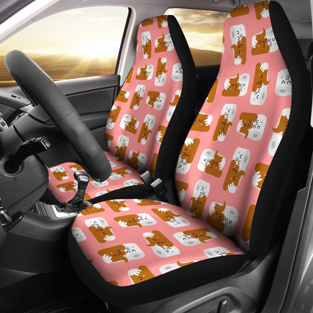 Print Pattern Emoji Poop Universal Fit Car Seat Covers-grizzshop