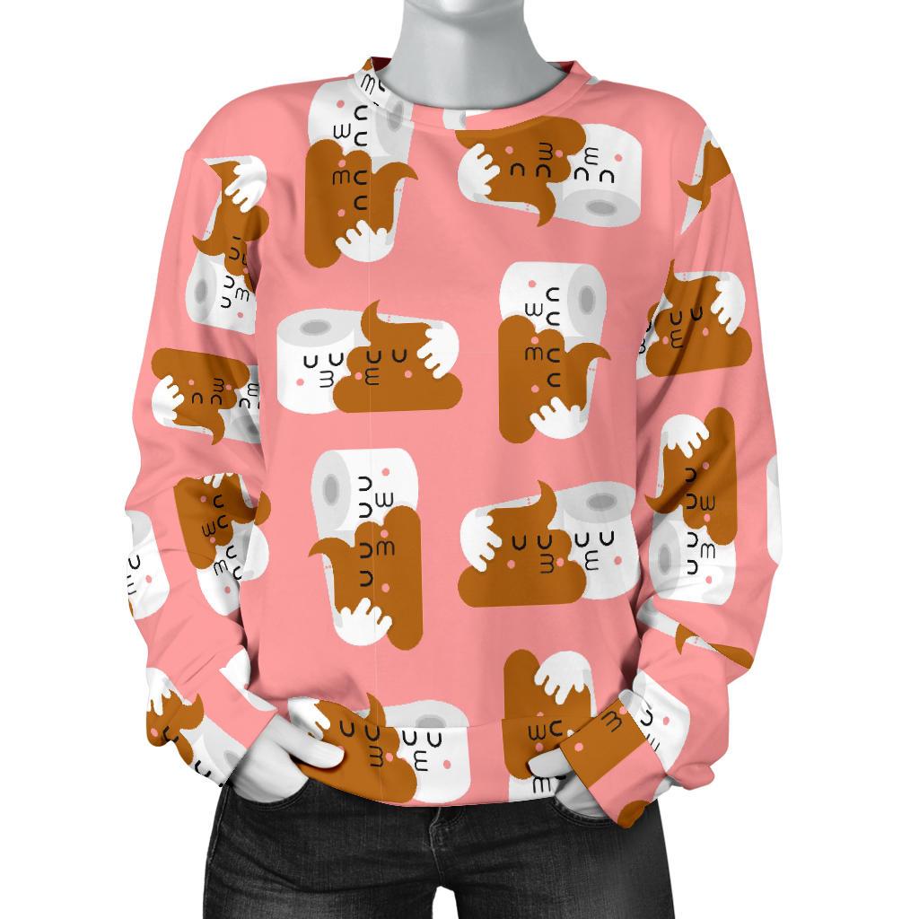 Print Pattern Emoji Poop Women's Sweatshirt-grizzshop