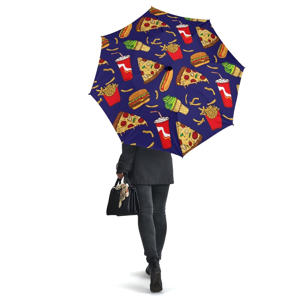 Print Pattern Fastfood Automatic Foldable Umbrella-grizzshop