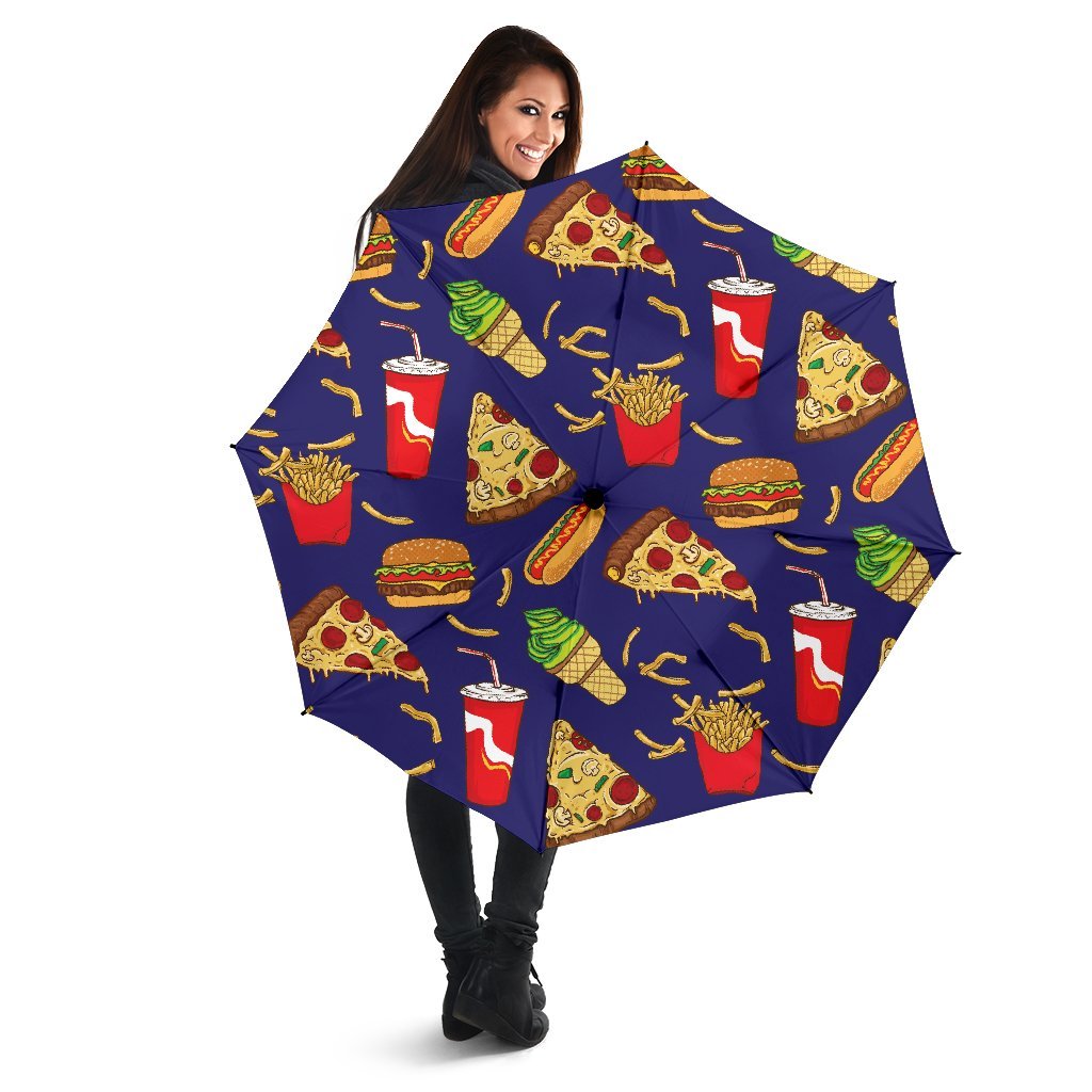 Print Pattern Fastfood Automatic Foldable Umbrella-grizzshop