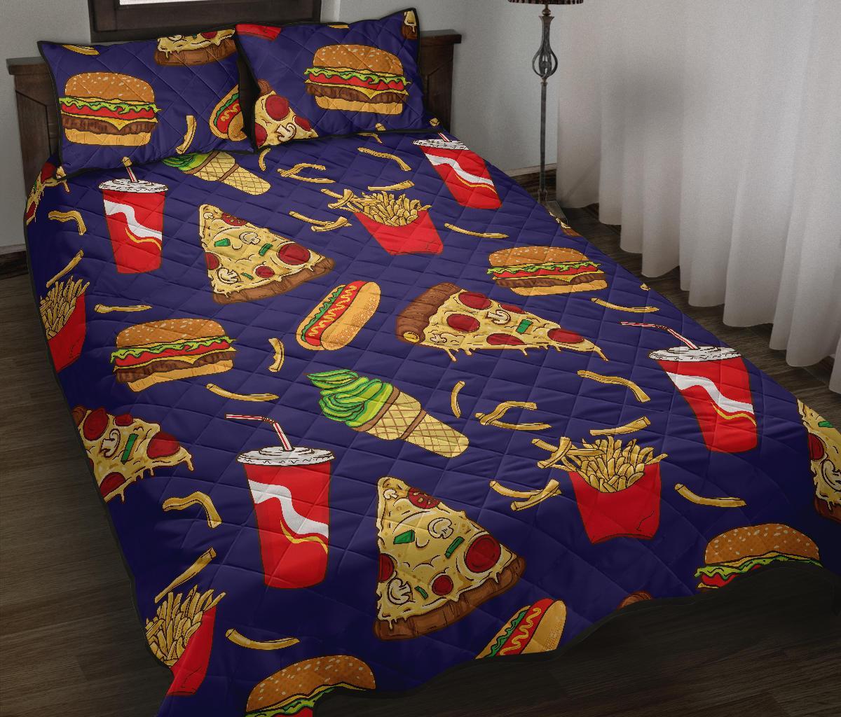 Print Pattern Fastfood Bed Set Quilt-grizzshop