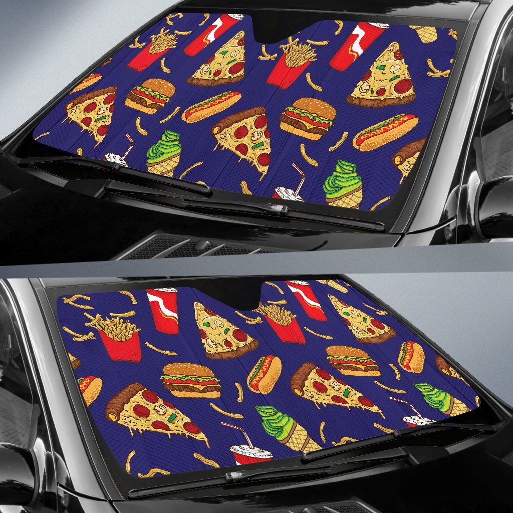 Print Pattern Fastfood Car Sun Shade-grizzshop