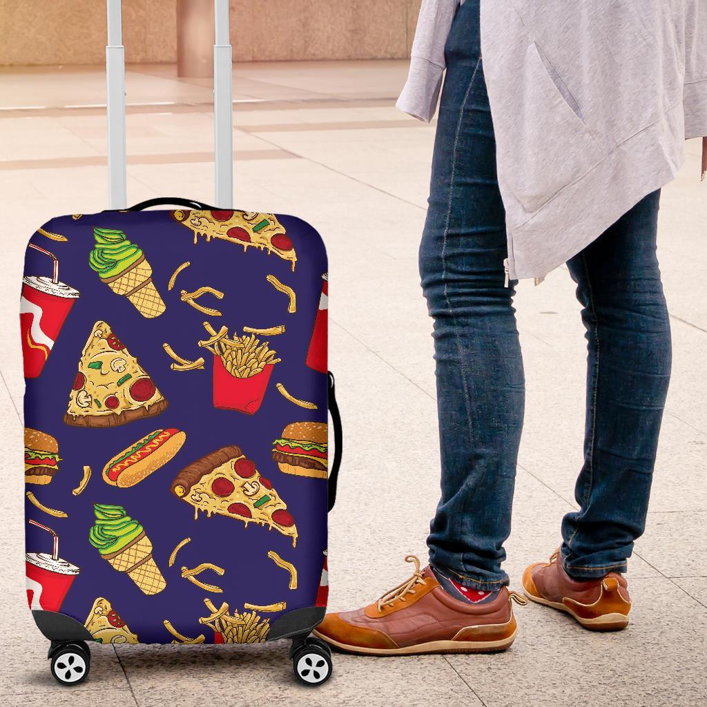 Print Pattern Fastfood Luggage Cover Protector-grizzshop