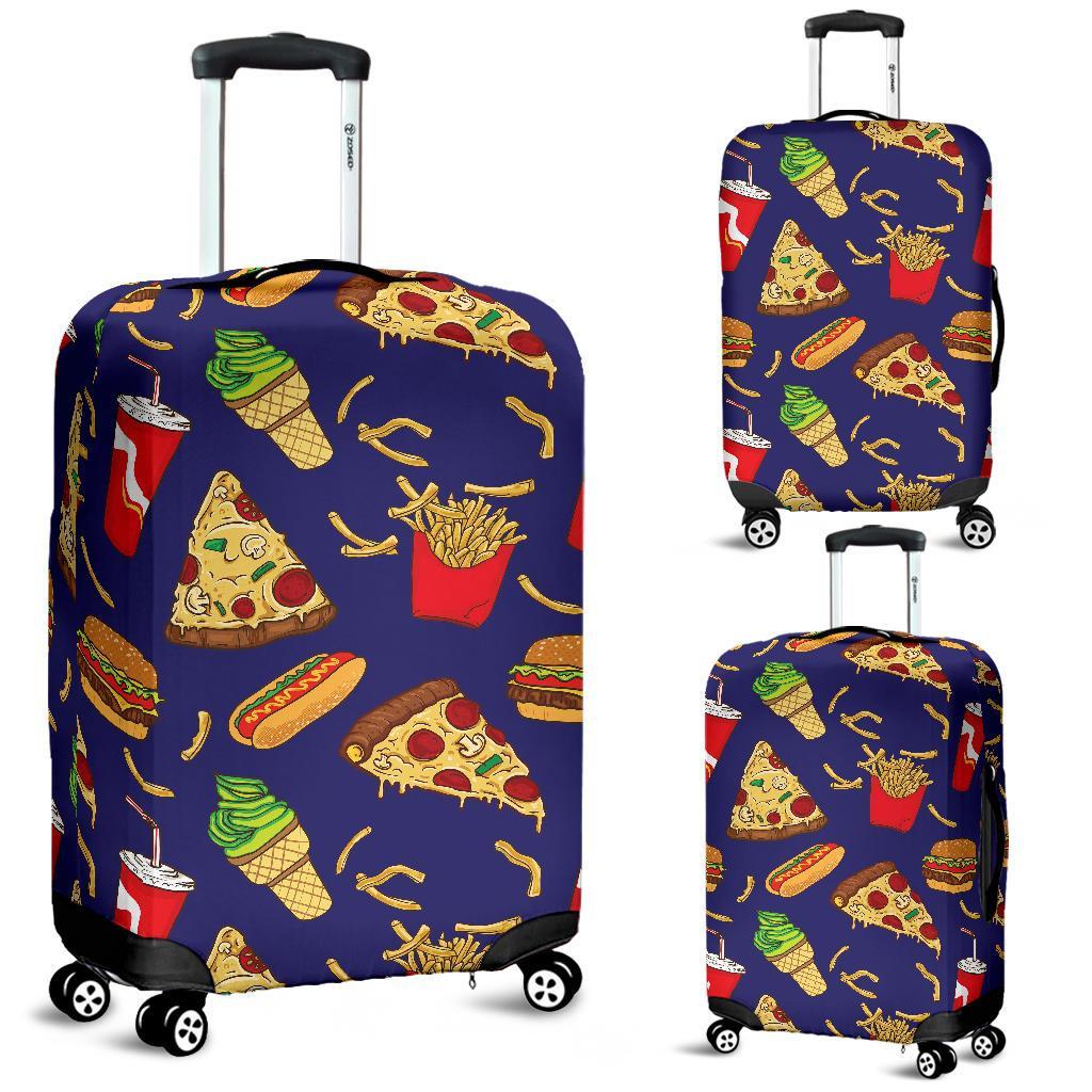 Print Pattern Fastfood Luggage Cover Protector-grizzshop