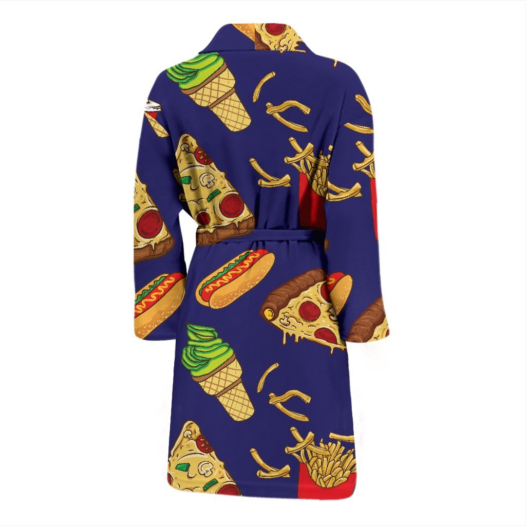 Print Pattern Fastfood Men Long Robe-grizzshop