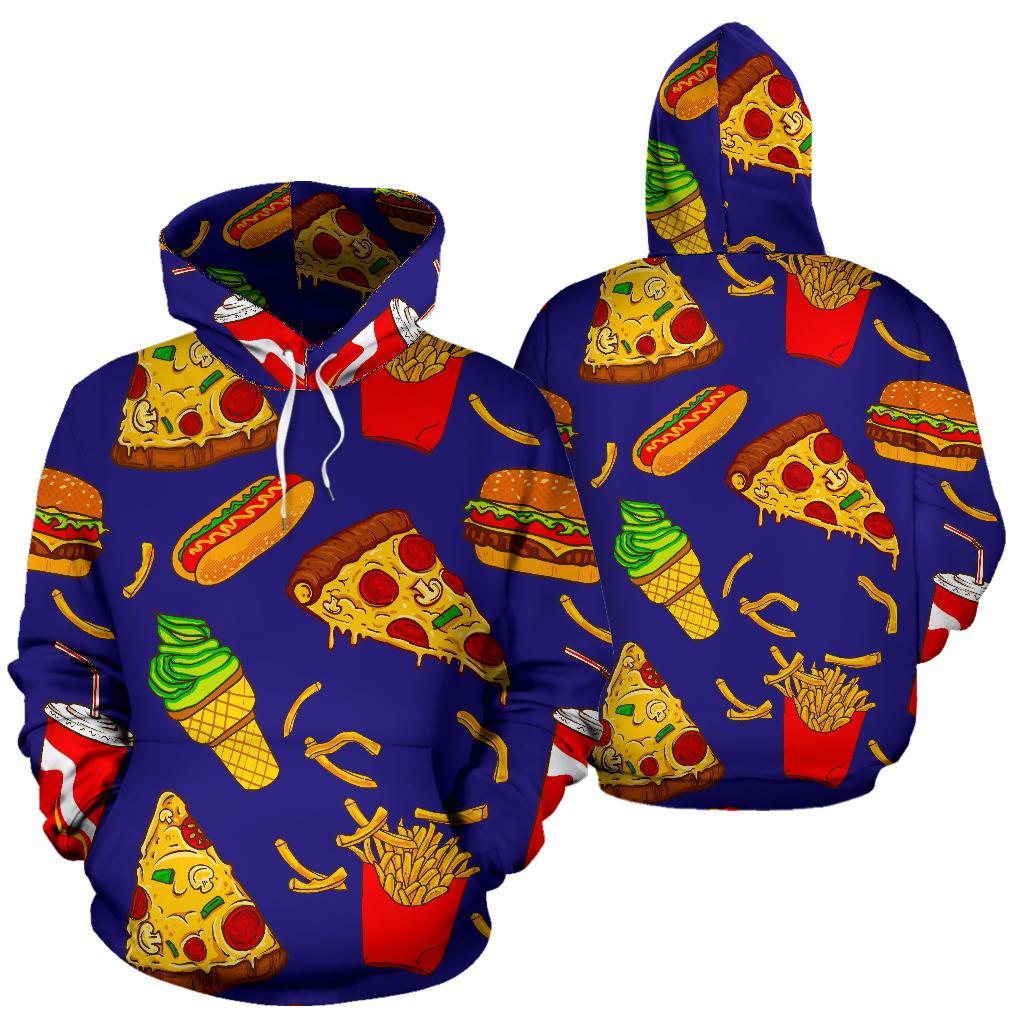 Print Pattern Fastfood Men Women Pullover Hoodie-grizzshop