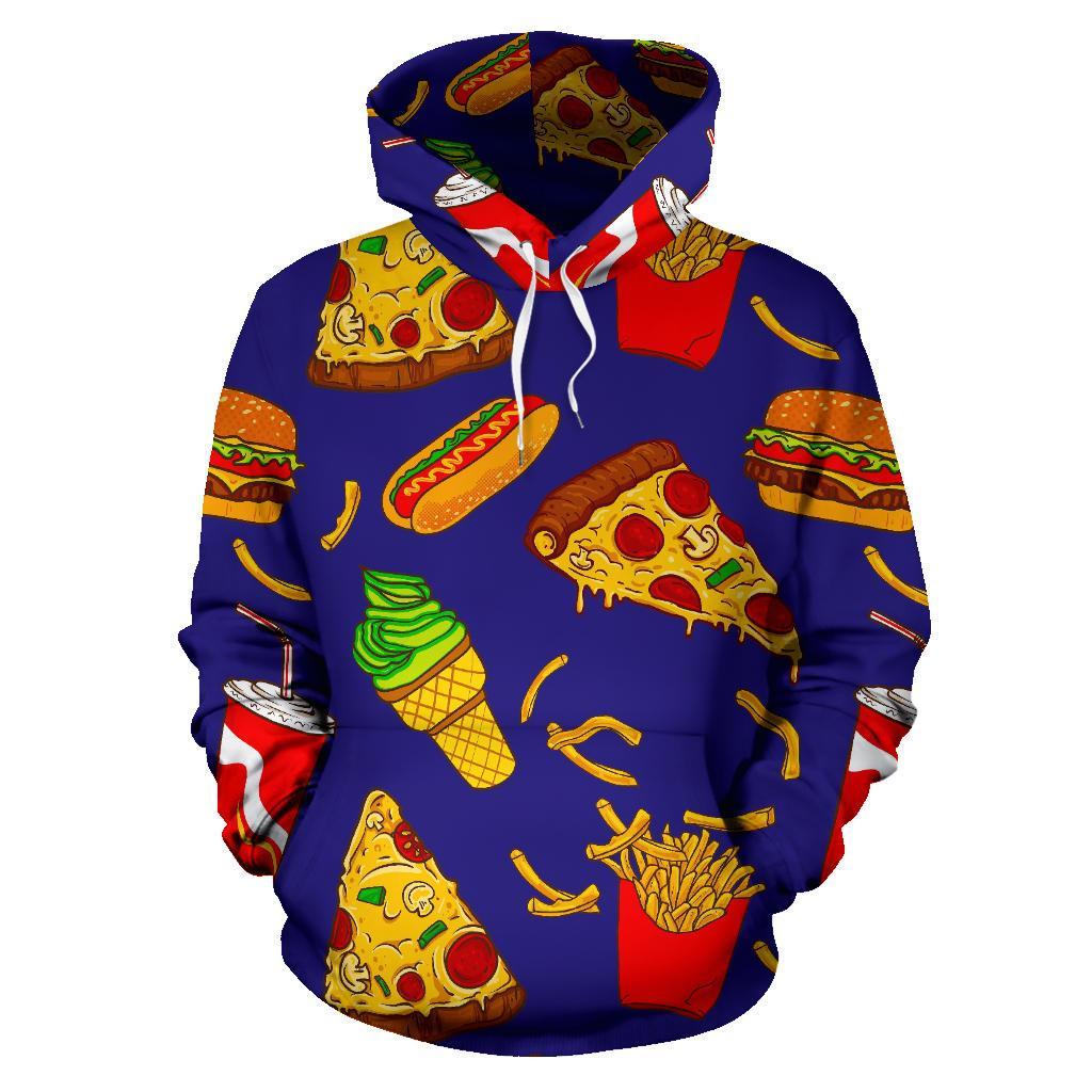 Print Pattern Fastfood Men Women Pullover Hoodie-grizzshop