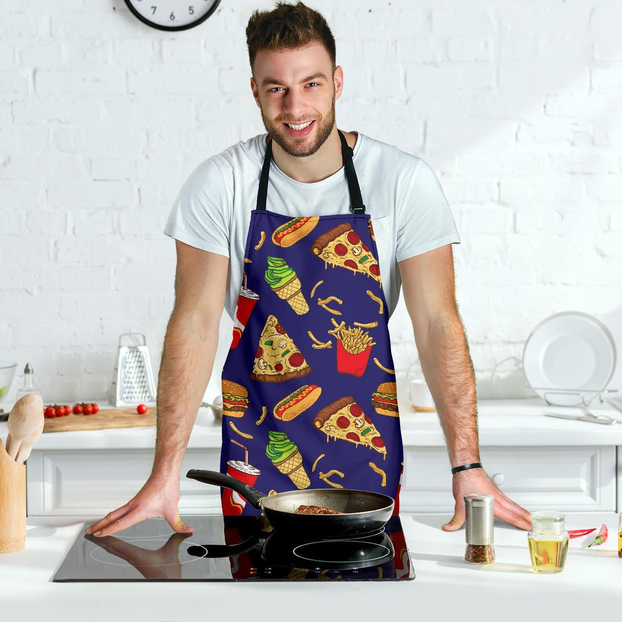 Print Pattern Fastfood Men's Apron-grizzshop