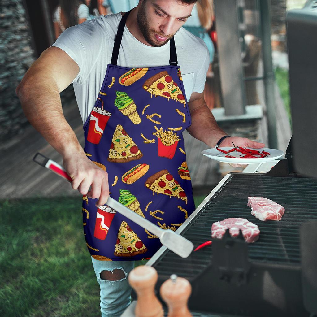 Print Pattern Fastfood Men's Apron-grizzshop