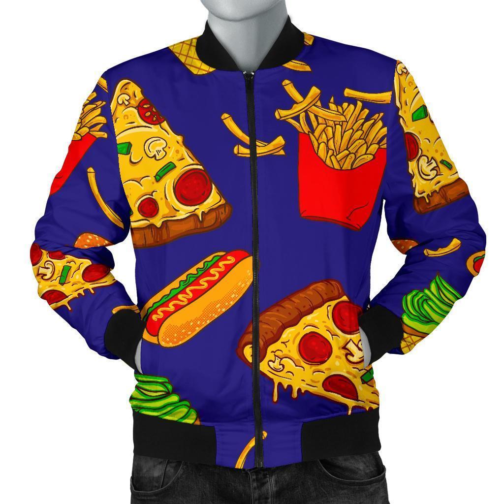 Print Pattern Fastfood Men's Bomber Jacket-grizzshop