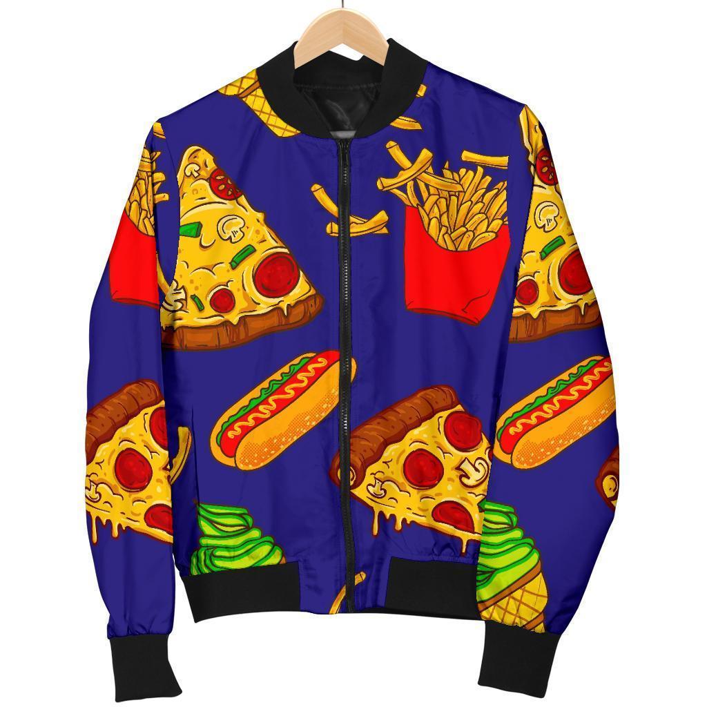 Print Pattern Fastfood Men's Bomber Jacket-grizzshop