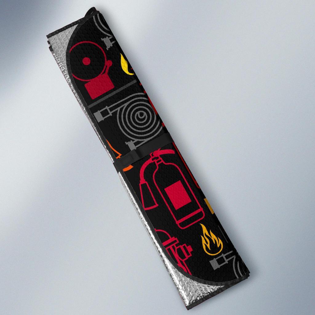 Print Pattern Firefighter Car Sun Shade-grizzshop