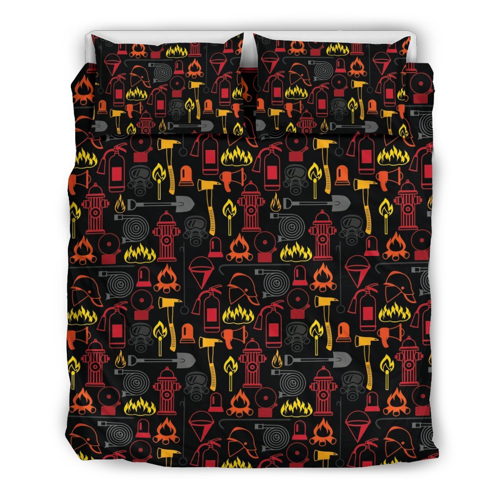 Print Pattern Firefighter Duvet Cover Bedding Set-grizzshop