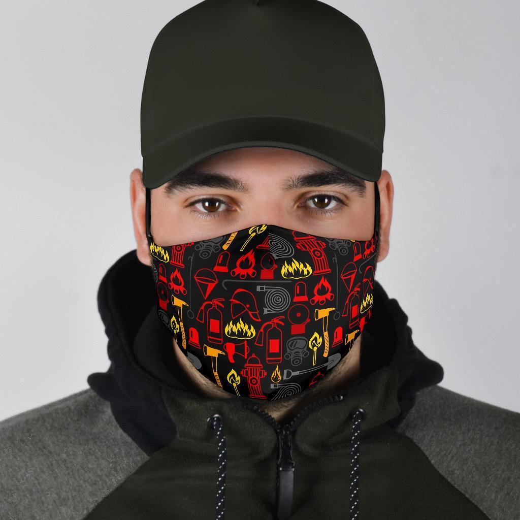 Print Pattern Firefighter Face Mask-grizzshop