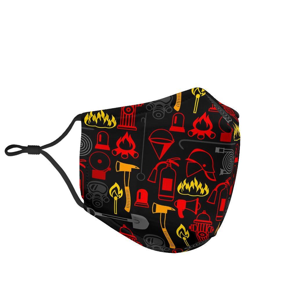 Print Pattern Firefighter Face Mask-grizzshop