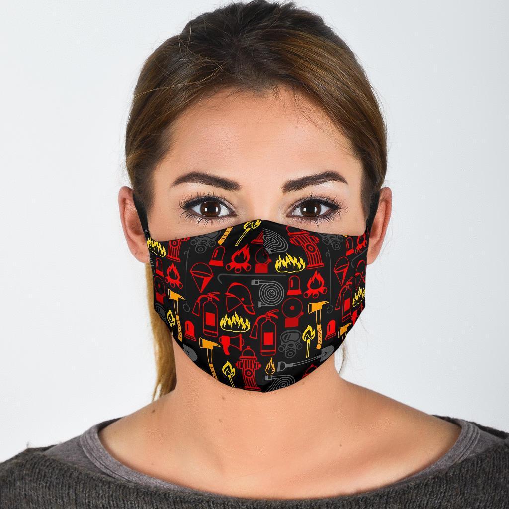 Print Pattern Firefighter Face Mask-grizzshop