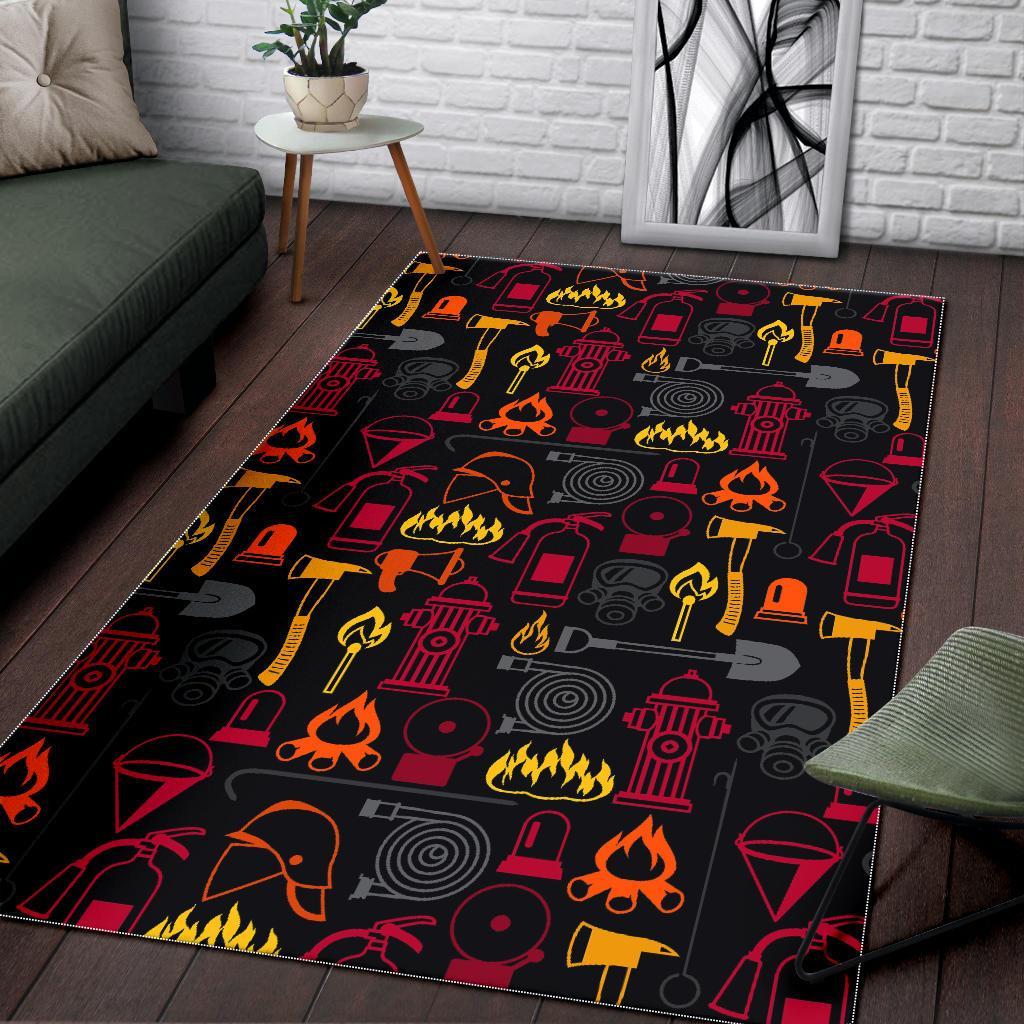 Print Pattern Firefighter Floor Mat-grizzshop