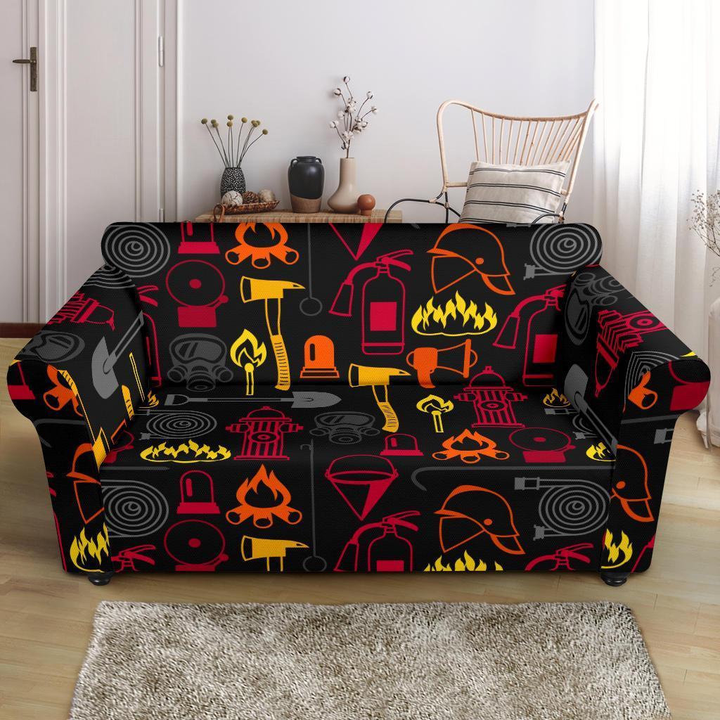 Print Pattern Firefighter Loveseat Cover-grizzshop