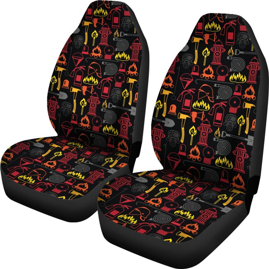 Print Pattern Firefighter Universal Fit Car Seat Cover-grizzshop